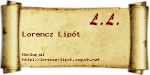 Lorencz Lipót névjegykártya